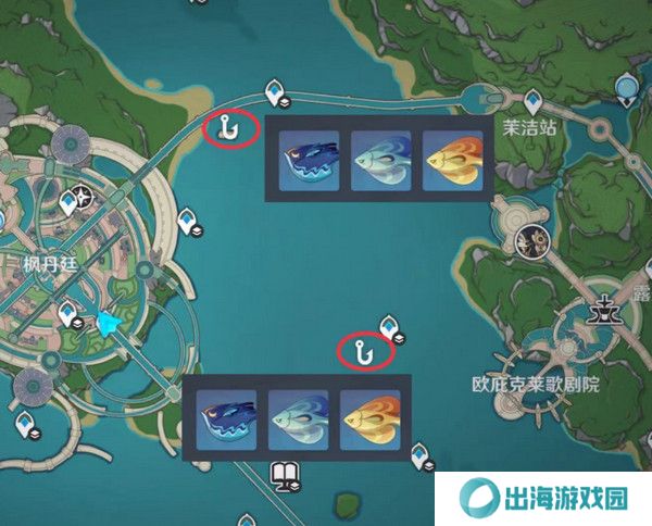 原神灰河渡手钓鱼地点分布图 灰河渡手精炼材料钓鱼点位攻略[多图]图片6