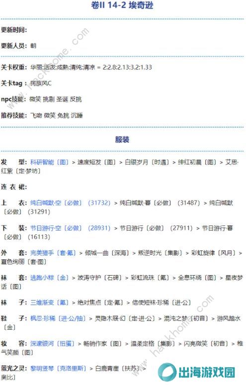 奇迹暖暖暗涌之潮攻略大全 第二卷第十四章全关卡高分搭配总汇图片2